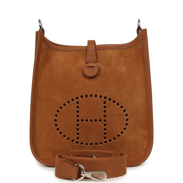Hermès Evelyne TPM Chamois Grizzly, Gold Clemence Gold Hardware in Gold Clemence leather from Madison Avenue Couture