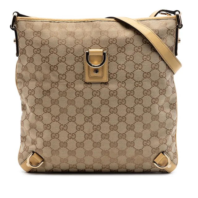 Beige Gucci GG Canvas Abbey D Ring Crossbody in Beige Canvas from Designer Revival