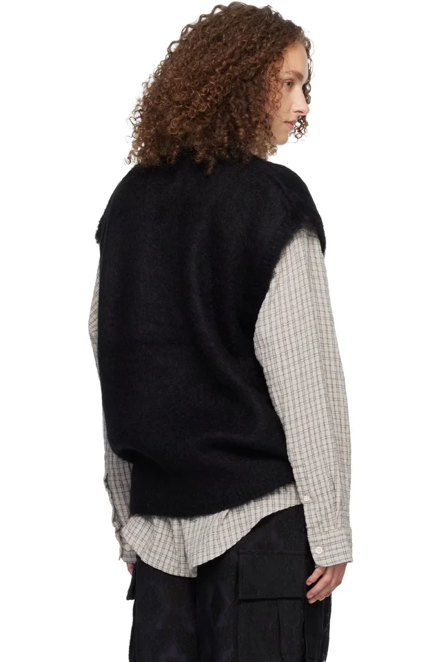 NEEDLES Black Mohair Knit Vest, photo 3 of 4 from SSENSE