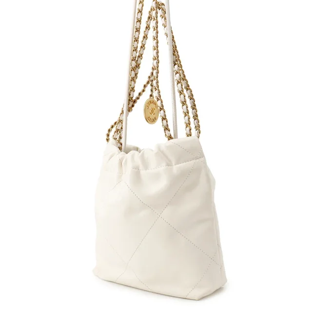 Chanel CHANEL22 ChainShoulder WhiteAS3980 Shiny Calf Leather Size Mini in Calfskin from GALLERY RARE, photo 6 of 18