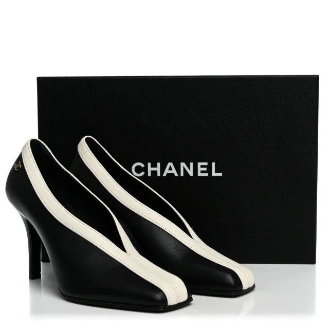 Chanel Pumps 35.5 Black Ivory in Black Lambskin from FASHIONPHILE, photo 10 of 10