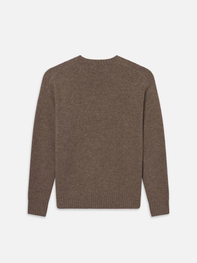 FRAME Yak Blend Sweater in DARK TAUPE Wool, photo 3 of 8 from FRAME