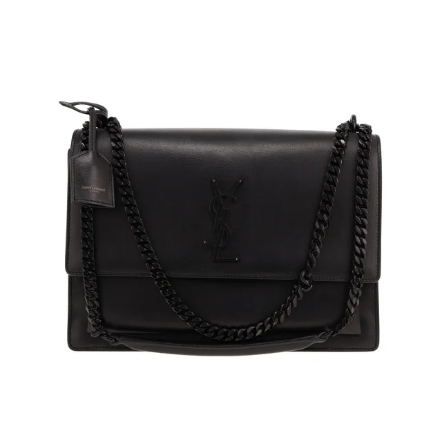Saint Laurent ‘Sunset’ handbag in black leather in Black Leather from Collector Square, photo 2 of 5