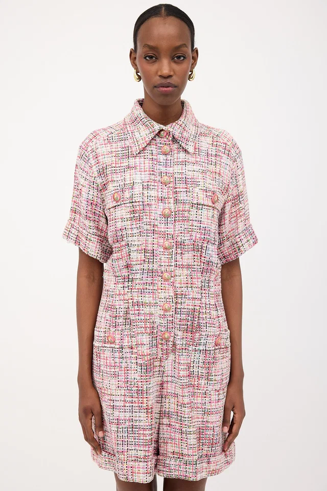 Chanel 2017 Tweed Button Romper in Tweed from VSP Consignment