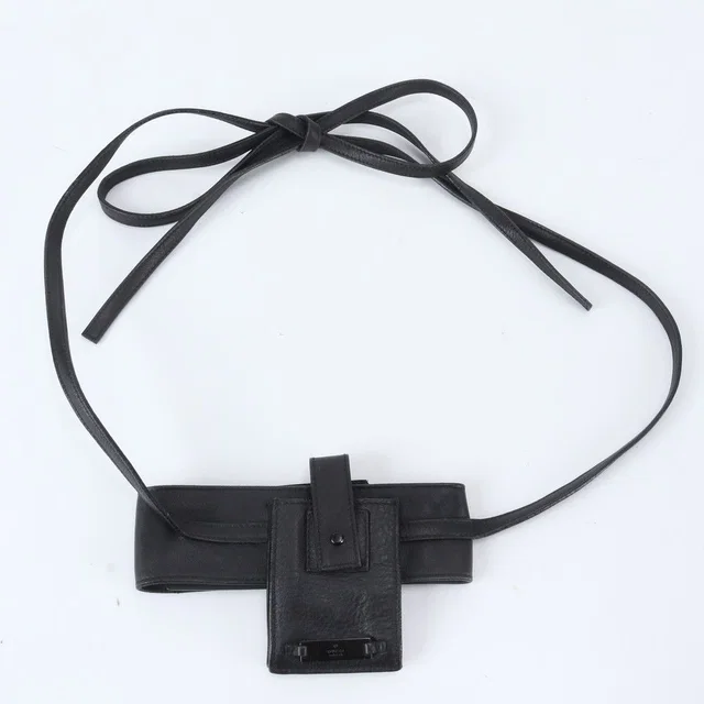 Gucci Leather 2-Way Shoulder Bag Waist Pouch Black in Black Leather from The Reluxe