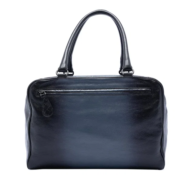 Blue Bottega Veneta Medium Goatskin Madras Sfumato Brera Handbag in Blue Goatskin from Designer Revival