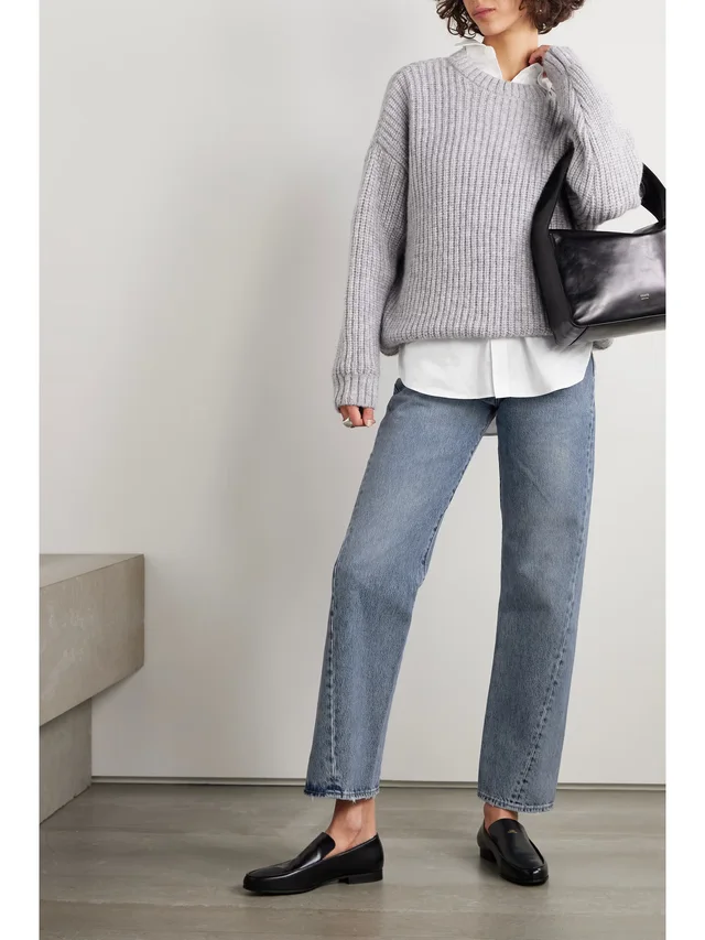TOTEME Twisted Seam high-rise straight-leg jeans in Blue, photo 2 of 2 from NET-A-PORTER (Canada)