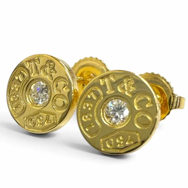 Tiffany & Co. Diamond 1837 Circle Earrings Yellow Gold in Yellow from The Reluxe
