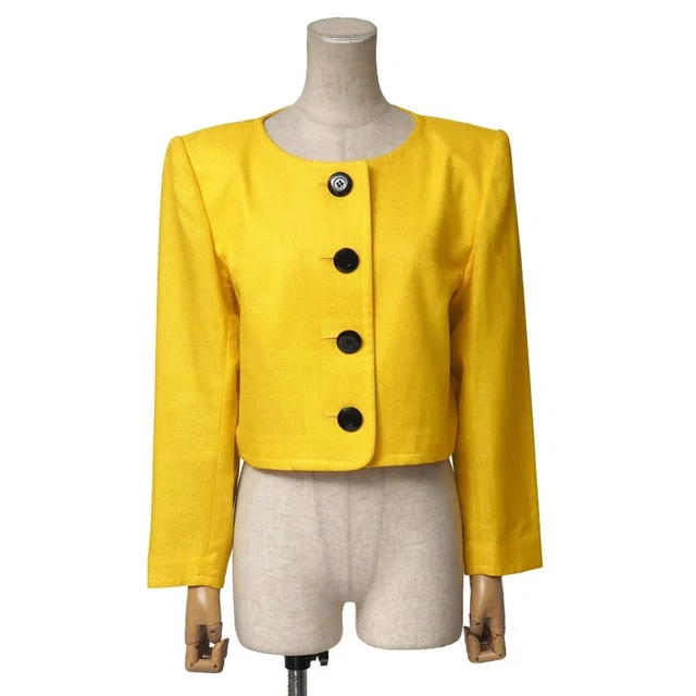 Saint Laurent Yves Vintage Diffusion Femmes Collarless Jacket S Cropped Short from The Reluxe