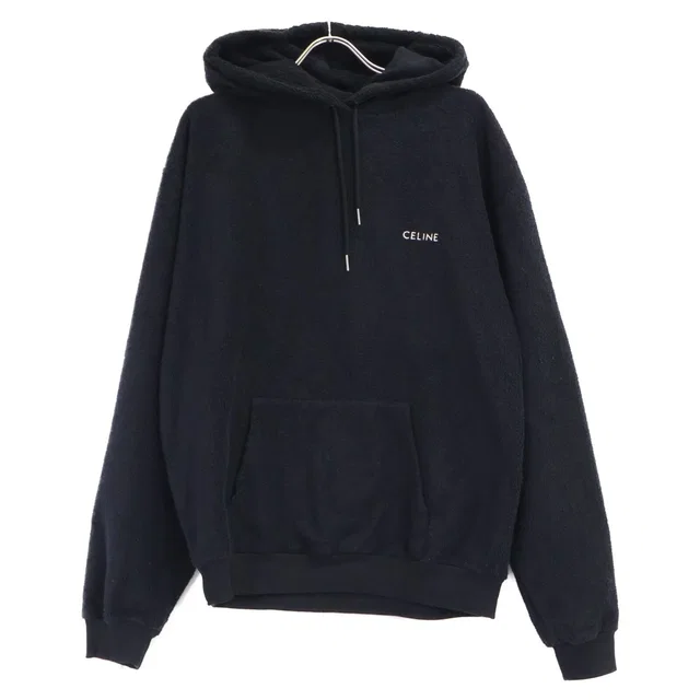 Celine Logo Embroidery Terry Pile Pullover Hoodie XL from The Reluxe