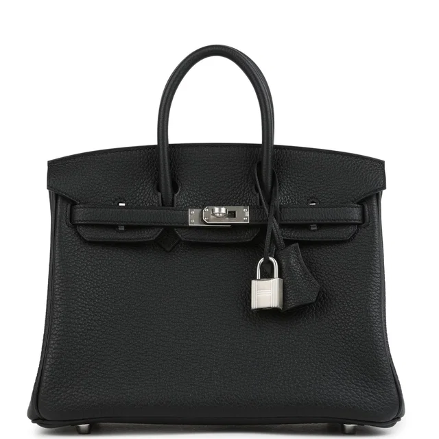 Hermès Birkin 25 Black Togo Brushed Palladium Hardware in Black Togo leather from Madison Avenue Couture
