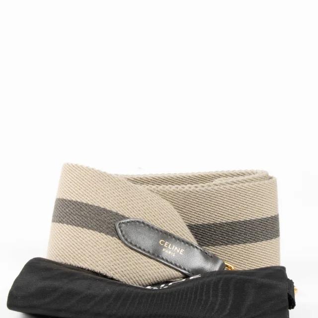 Celine Taupe Striped Canvas Strap in Taupe Canvas from Labellov, photo 2 of 5