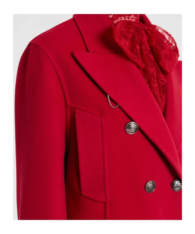 Ermanno Scervino Double-Breasted Wool Double Peacoat with Heraldic Buttons, photo 5 of 5 from SENSER