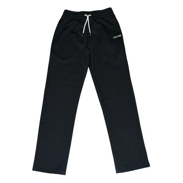 Celine Straight Double Faced Jersey Jogger Pants Black in Black from The Reluxe
