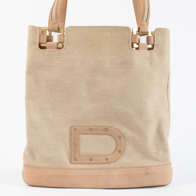 Delvaux Beige Le Paul PM 'Toile Charleston' Tote Bag in Beige Suede from Labellov