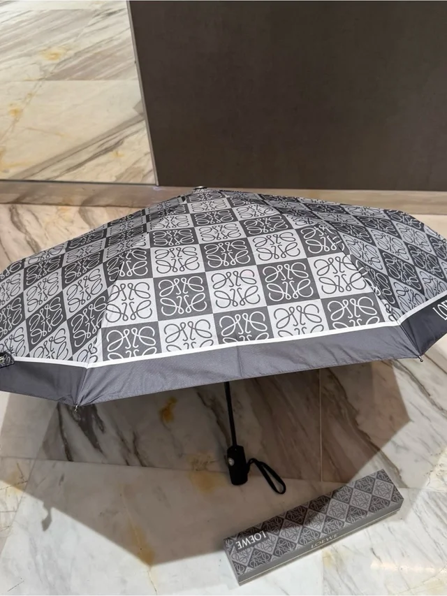 Loewe Gray And White Logo-Print Compact Umbrella in white|gray from Poshmark