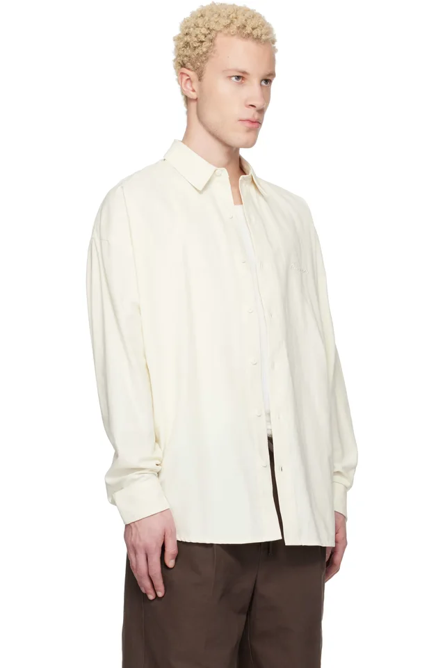 Fear of God ESSENTIALS Off-White Signature Button Up Shirt, photo 2 of 4 from SSENSE