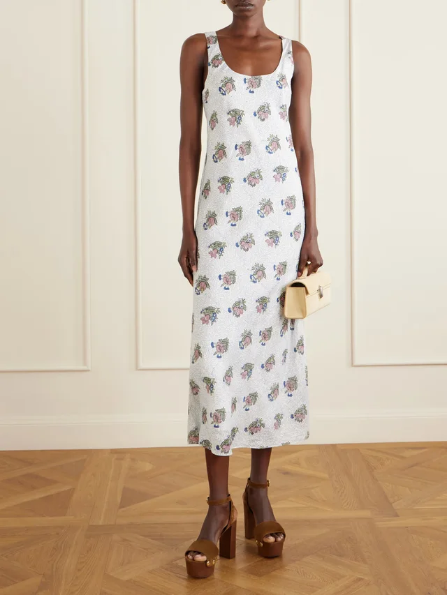 ALIX OF BOHEMIA Adele Mist Quatre floral patterned silk midi dress in White, photo 2 of 2 from NET-A-PORTER (Canada)