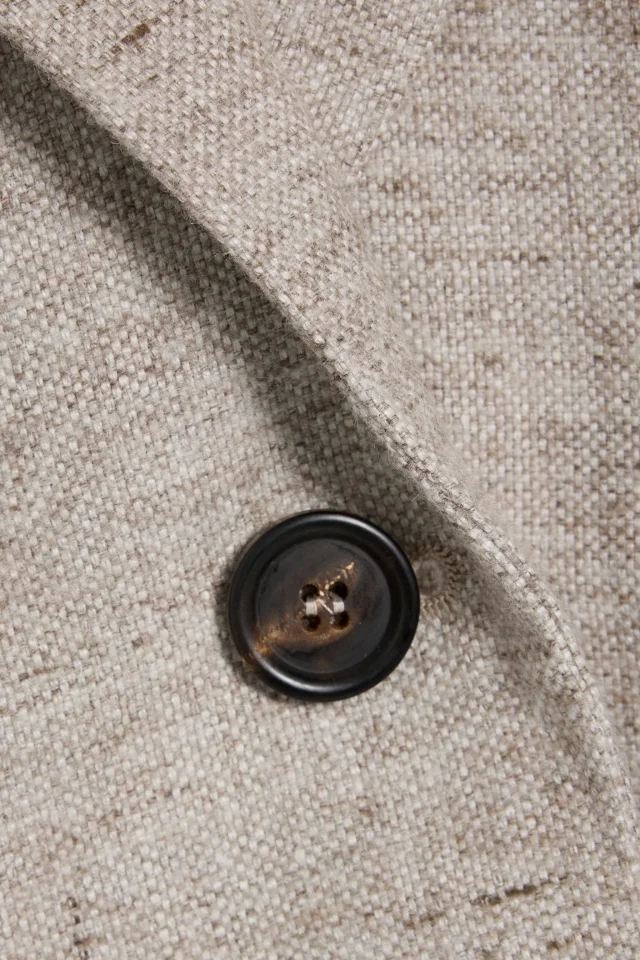 Brunello Cucinelli Tailored Linen Blazer in Mushroom, photo 4 of 4 from THE OUTNET