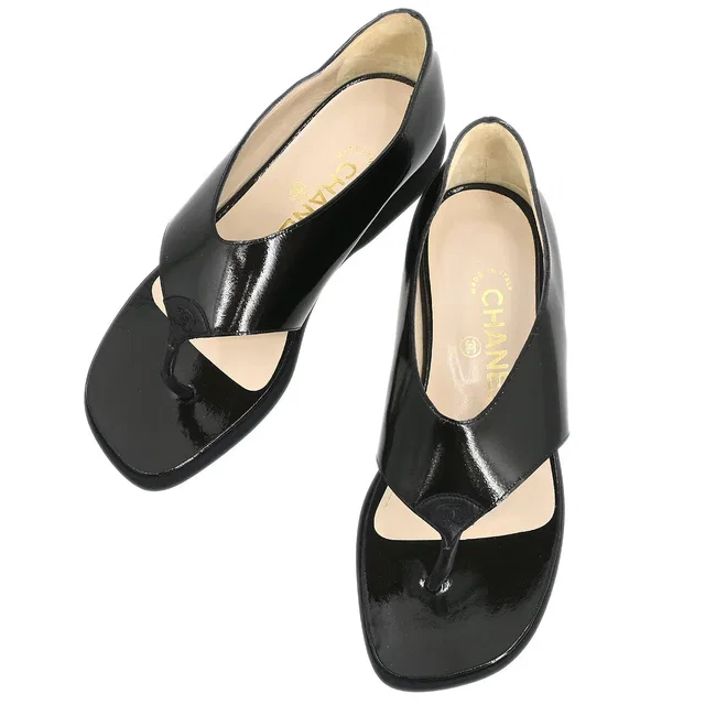 Chanel Patent Leather Sandals Shoes #36 in Patent leather from AMORE Vintage Tokyo