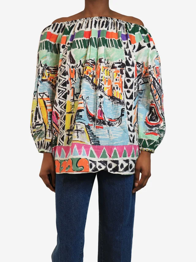 Prada Multicolour printed top - size UK 6 in Multicolor from Sign of the Times