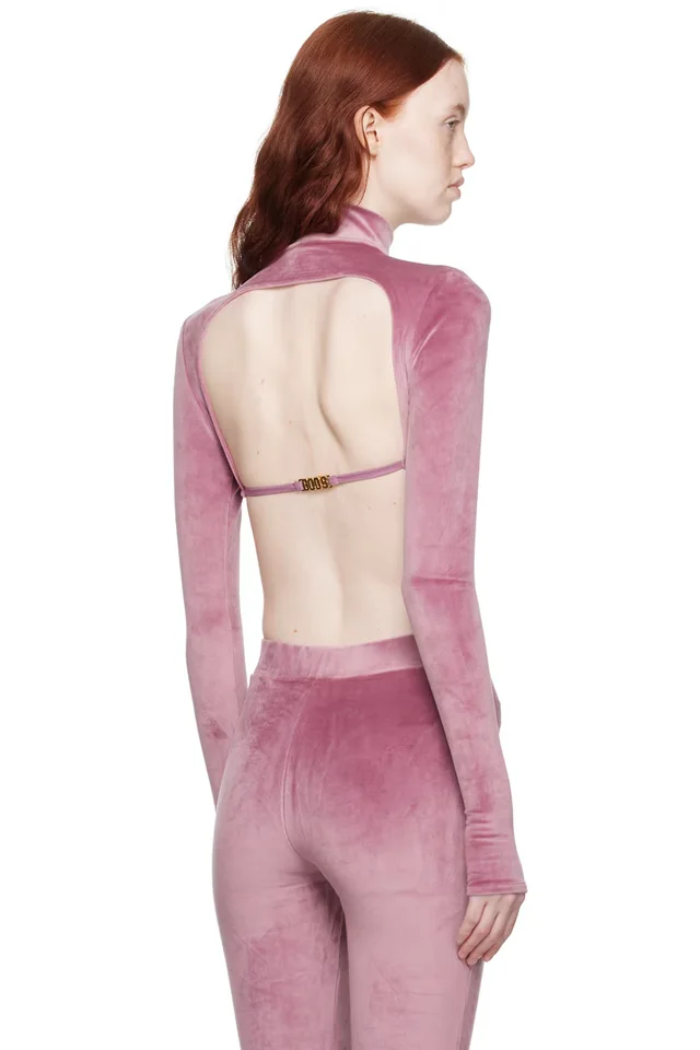 GCDS Purple Cropped Turtleneck, photo 3 of 4 from SSENSE