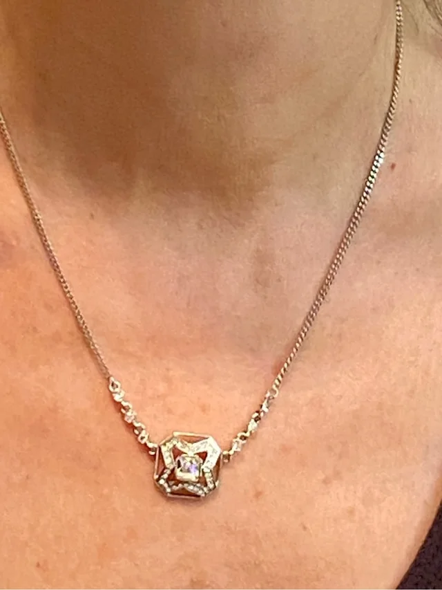 Stunning Crystal Givenchy Necklace Square Astor Cut Design With Bezel Stones in silver|gray|white from Poshmark