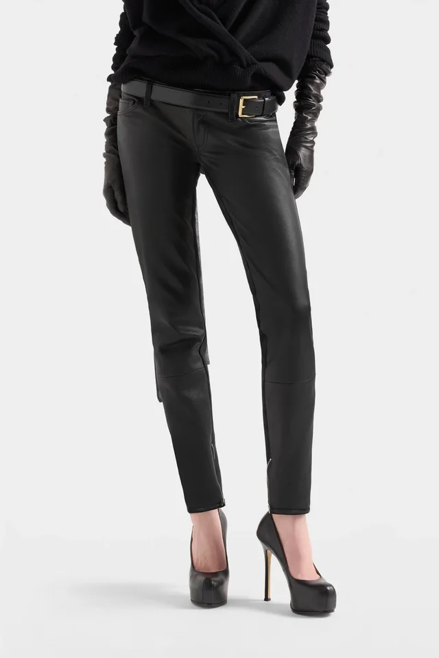7 For All Mankind Leather‑look zip‑ankle skinny trousers, photo 2 of 3 from SENSER