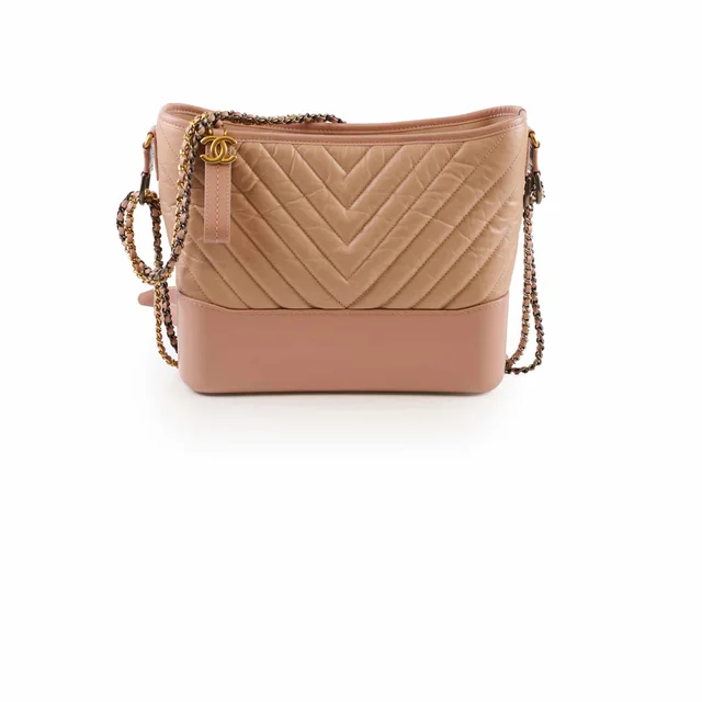 Chanel Chevron Medium Gabrielle Bag in Pink Leather from The Purse Affair