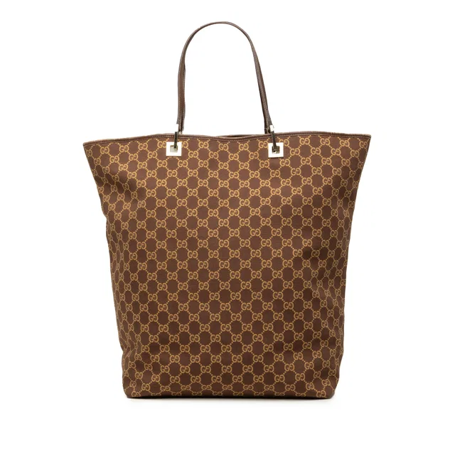 Brown Gucci GG Canvas Tote in Brown Canvas from Designer Revival