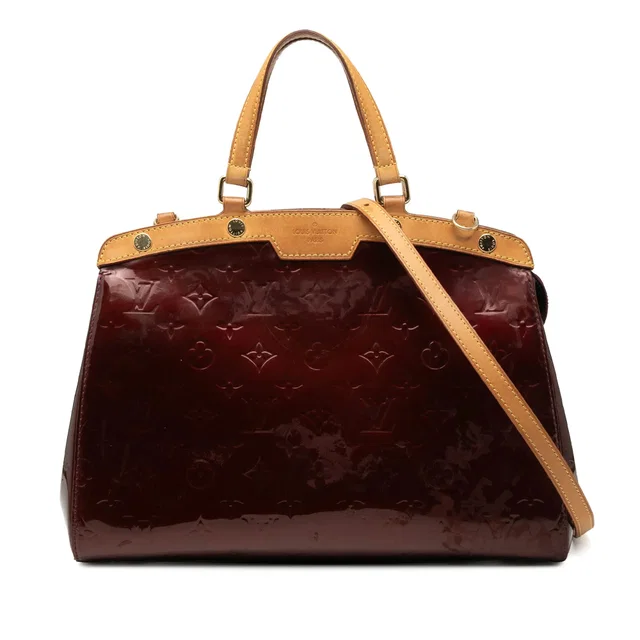 Red Louis Vuitton Monogram Vernis Brea MM Satchel in Red Leather from Designer Revival