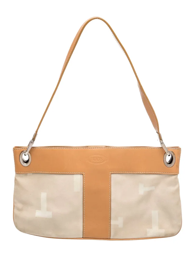 Tod's Canvas Shoulder Bag in Canvas from The RealReal
