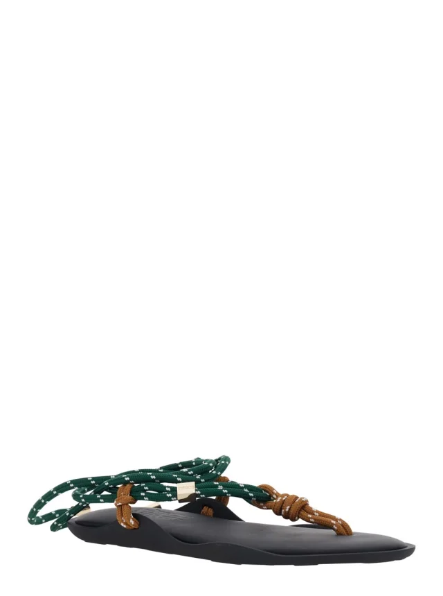 FLOWZE 'Flo' Multicolor Sandals with Straps and Ankle Strap in Leather Women in Multicolor 50% Rubber 20% Leather 15% Polyurethane 15% Polyester 10% Cellulose, photo 3 of 8 from Gaudenzi Boutique
