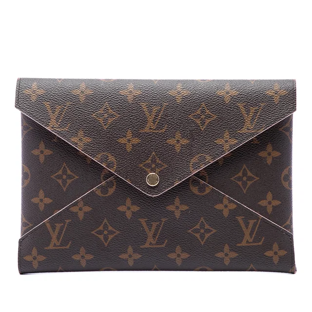 Brown Louis Vuitton Monogram Pochette Kirigami GM Clutch Bag in Brown Coated canvas from Designer Revival