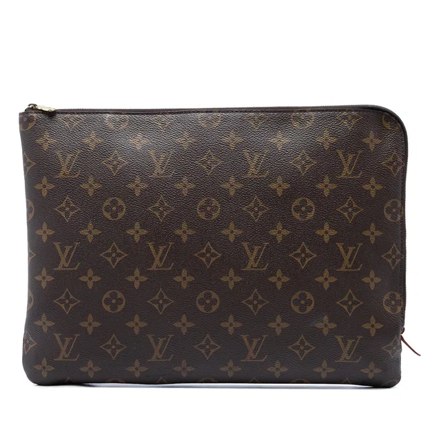 Brown Louis Vuitton Monogram Etui Voyage GM Clutch Bag in Brown Coated canvas from Designer Revival