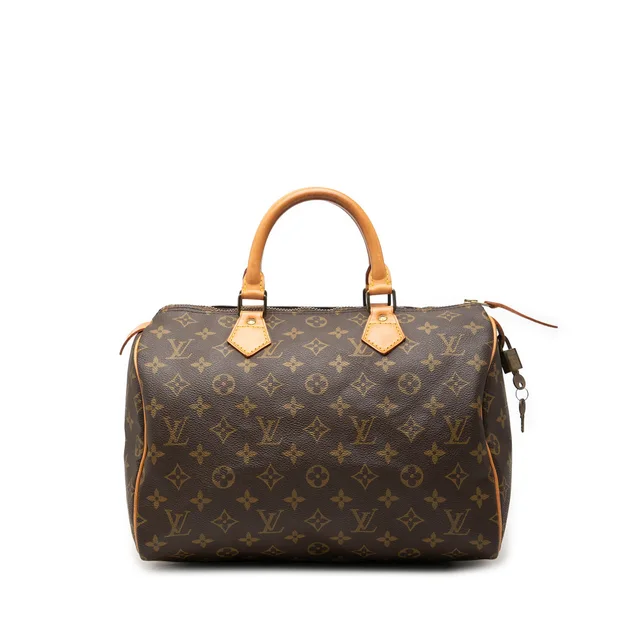 Brown Louis Vuitton Monogram Speedy 30 Boston Bag in Brown Coated canvas from Designer Revival