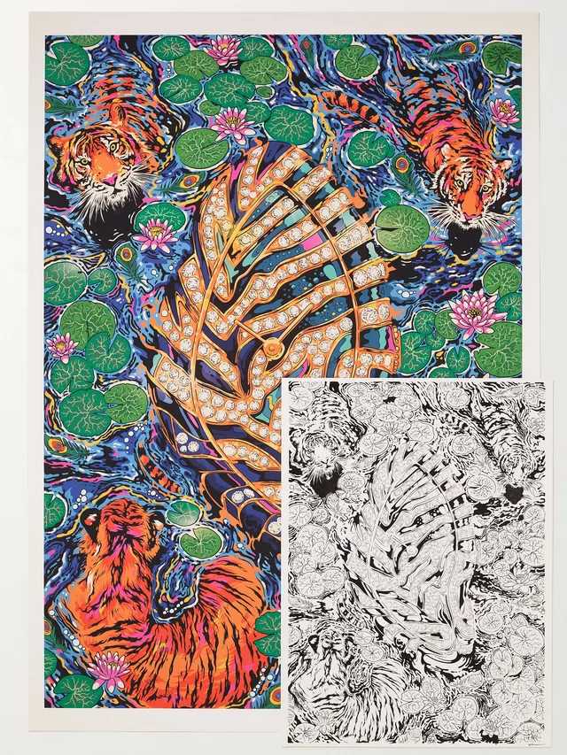 THE WATCH ANNUAL Tim McDonagh ink drawing and print, 33.1" × 46.8" in Green, photo 2 of 2 from NET-A-PORTER (Canada)