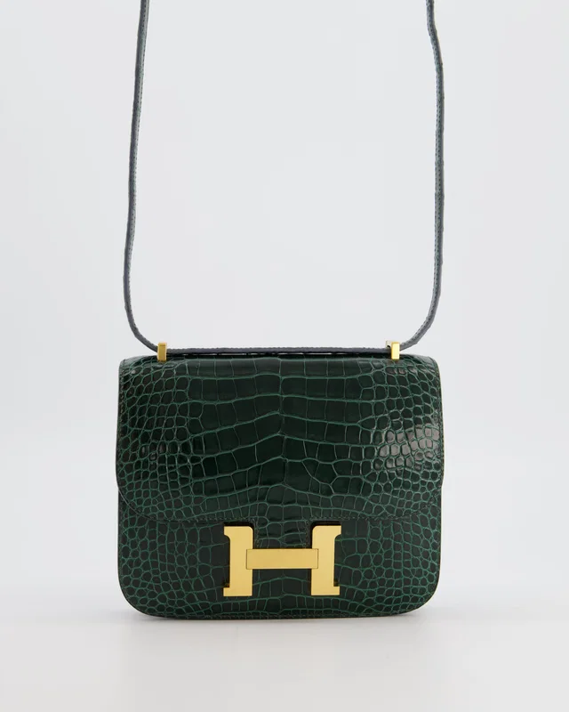 Hermès Constance III 18 Bag in Green Crocodile from Sellier
