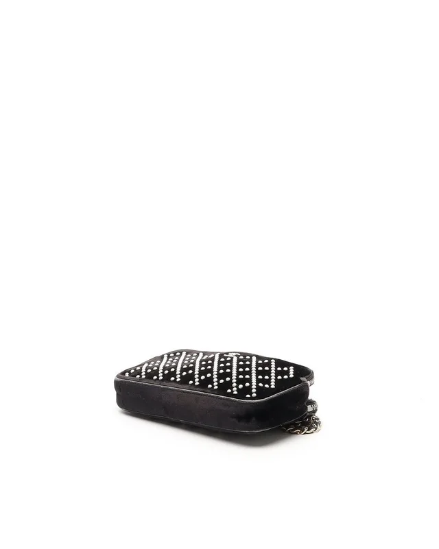 Chanel Velvet Pearl Double Zip Wallet On Chain Bag in Velvet from A Retro Tale, photo 4 of 13