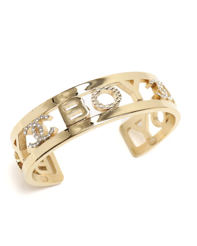 Chanel Coco Mark Boy Rhinestone Bangle Bracelet from A Retro Tale, photo 5 of 6