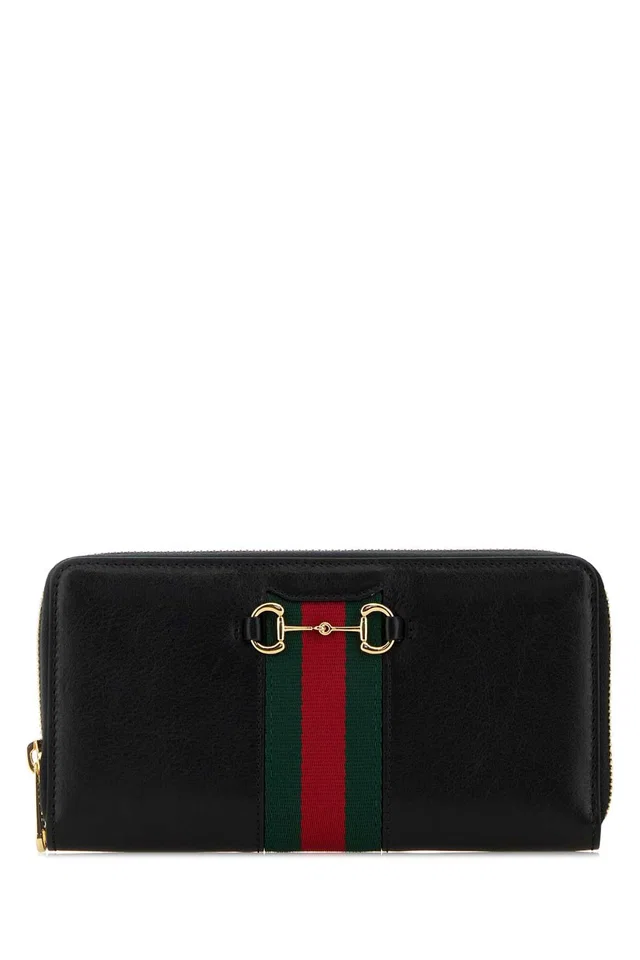 Gucci Horsebit-Trimmed Calf Skin Wallet — Black in Black Calfskin from HEWI