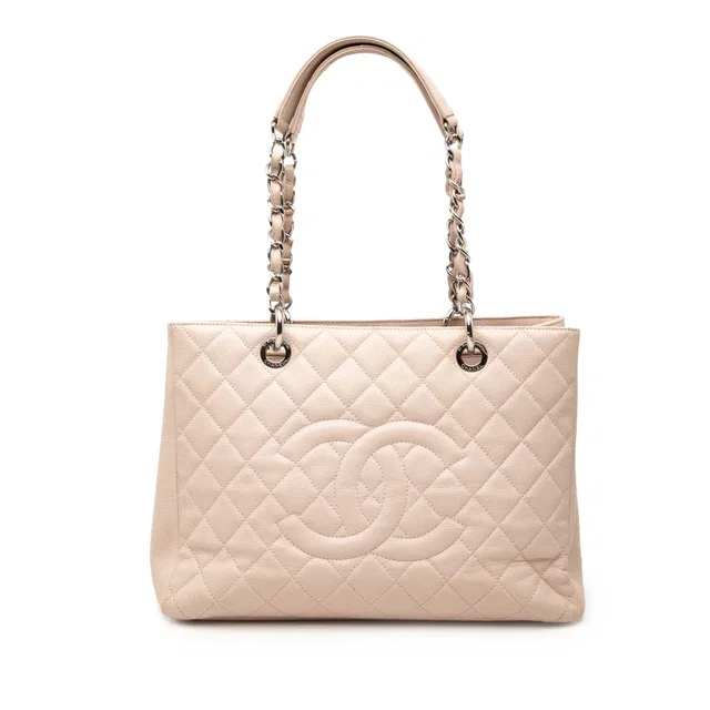 Pink Chanel Caviar Grand Shopping Tote in Pink Caviar leather from Designer Revival