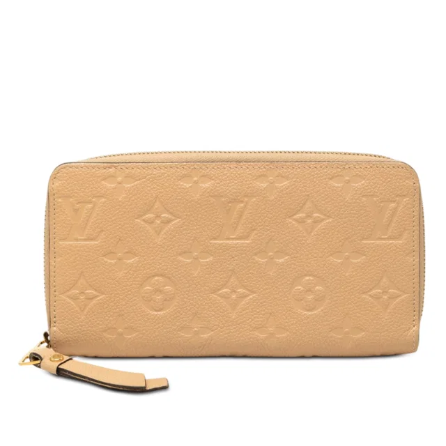 Beige Louis Vuitton Monogram Empreinte Zippy Long Wallet in Beige Leather from Designer Revival