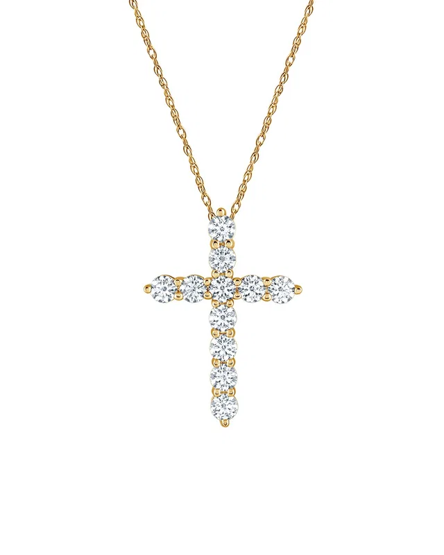 Lab Grown Diamonds 14K Gold 1.00 ct. tw. Lab-Grown Diamond Cross Pendant, image 1 of 1 from Rue La La
