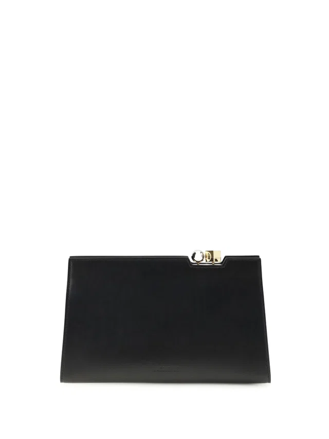 Jacquemus Shoulder Bag — Black Calf Leather Bos Taurus in Black Calfskin from HEWI
