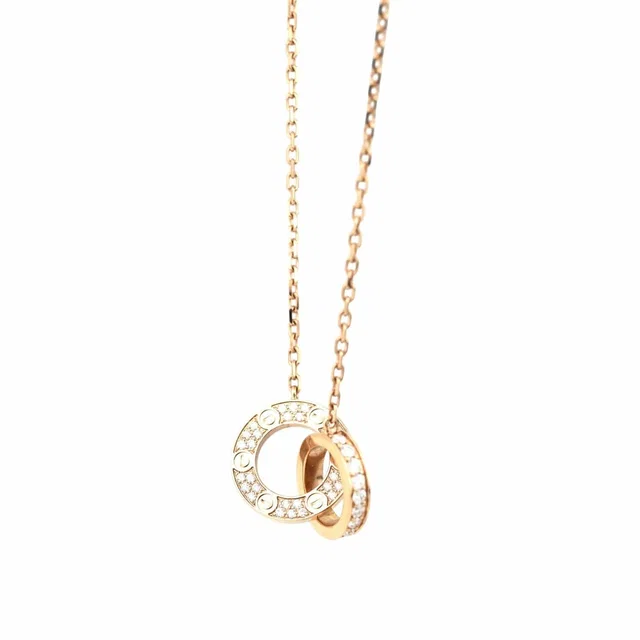 Cartier Love Necklace Diamond Rose Gold in Pink from Luxury Promise