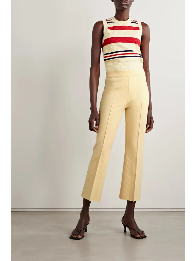 HIGH SPORT Kick cropped stretch-cotton flared pants in Yellow, photo 2 of 2 from NET-A-PORTER (Canada)