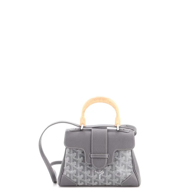 Goyard Saigon Top Handle Bag Coated Canvas with Leather Mini in gray Coated canvas from Rebag