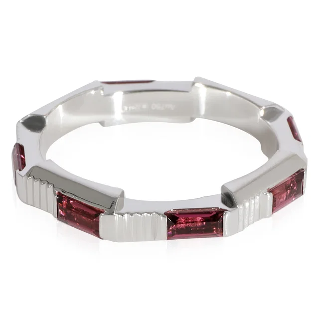 Gucci Link to Love Rubelite Band in 18K White Gold in White from myGemma