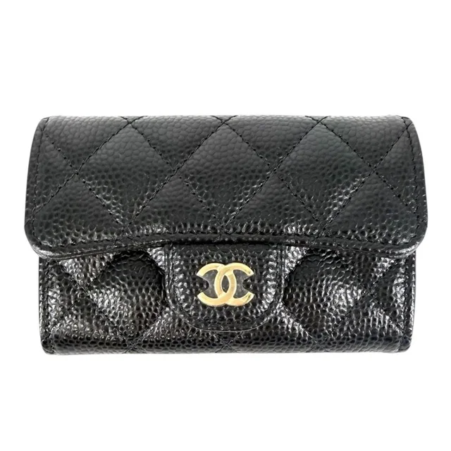 Chanel Coin Purse Quilted Classic Flap Card Case Mini Wallet Caviar Leather in Caviar leather from The Reluxe